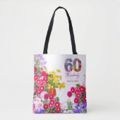 60e verjaardagsfeestje Bloemengasten gunsten canva Tote Bag (Voorkant)