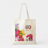 60e verjaardagsfeestje Bloemengasten gunsten canva Tote Bag (Achterkant)