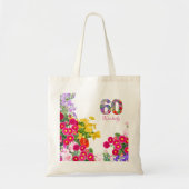 60e verjaardagsfeestje Bloemengasten gunsten canva Tote Bag (Voorkant)
