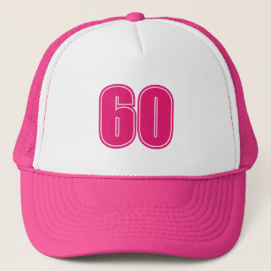 60e verjaardagsfeestje chic roze & wit trucker pet