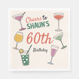 60e verjaardagsfeestje cocktailavond Paper Napkin Servet