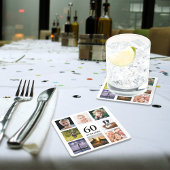 60e verjaardagsfeestje foto collage mannen kartonnen onderzetters