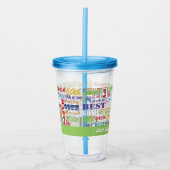 60e verjaardagsfeestje gepersonaliseerde geschenke acryl drinkbeker (Voorkant)