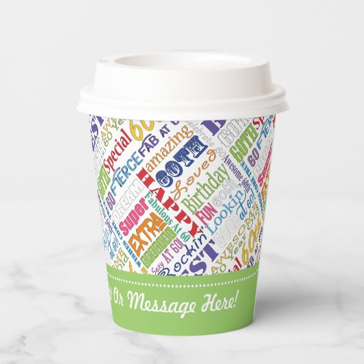 60e verjaardagsfeestje gepersonaliseerde geschenke papieren bekers (Achterkant)