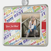 60e verjaardagsfeestje gepersonaliseerde geschenke verzilverd omlijst ornament (Links)