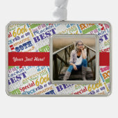 60e verjaardagsfeestje gepersonaliseerde geschenke verzilverd omlijst ornament (Voorkant)