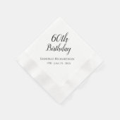 60e verjaardagsfeestje gepersonaliseerde servetten (Hoek)