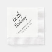 60e verjaardagsfeestje gepersonaliseerde servetten (Voorkant)