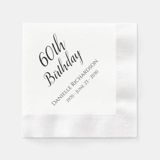 60e verjaardagsfeestje gepersonaliseerde servetten (Voorkant)