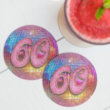 60e verjaardagsfeestje Gouden Roze Glitter Disco B