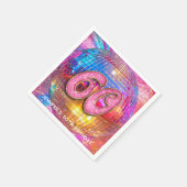 60e verjaardagsfeestje Gouden Roze Glitter Disco B Servet (Hoek)