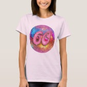 60e verjaardagsfeestje Gouden Roze Glitter Disco B T-shirt (Voorkant)