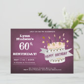 60e verjaardagsfeestje met naam kaart (Staand voorkant)