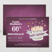 60e verjaardagsfeestje met naam kaart (Voorkant / Achterkant)