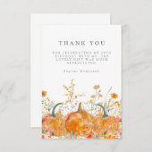 60e verjaardagsfeestje pompoen Wildflower Custom Bedankkaart (Voorkant / Achterkant)
