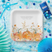 60e verjaardagsfeestje pompoen Wildflower Custom Papieren Bordje (Feest)