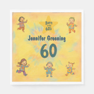 60e verjaardagsfeestje Retro geboren in de jaren 6 Servet