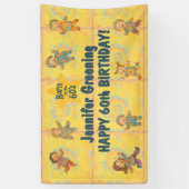 60e verjaardagsfeestje Retro geboren in de jaren 6 Spandoek (Verticaal)