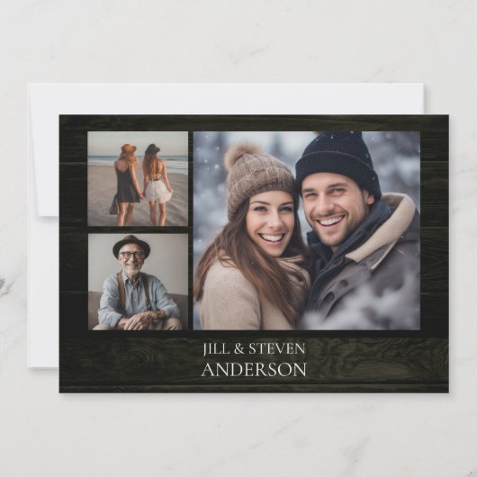 60e verjaardagsfeestje Rustieke houten lichten Save The Date (Achterkant)