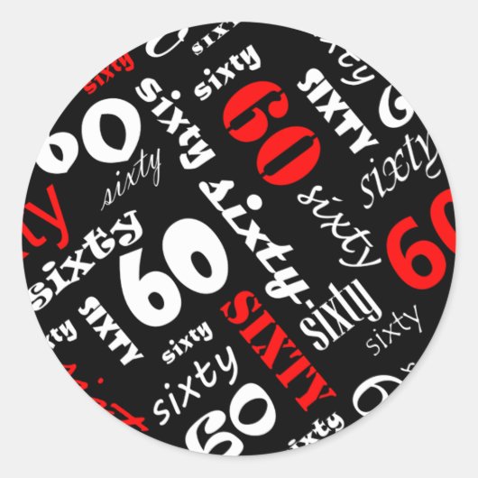 60e verjaardagsfeestje Sticker (Voorkant)