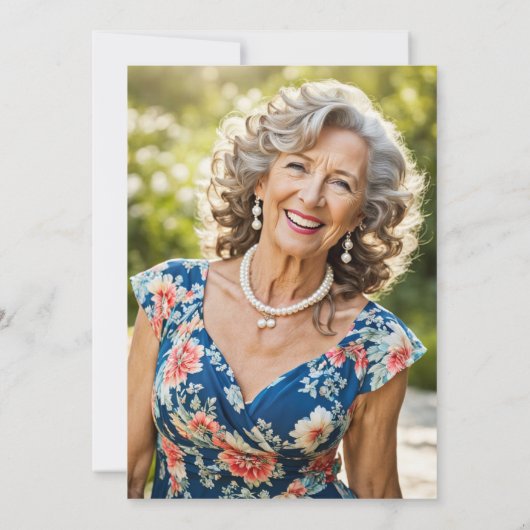 60e Verjaardagsfeestje Waterverf Bloemen Foto Kaart (Achterkant)