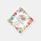 60e verjaardagsfeestje Waterverf Bloemen Servet (Hoek)