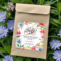 60e verjaardagsfeestje Waterverf Bloemen