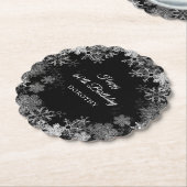 60e verjaardagsfeestje Winter Wonderland Sneeuwvlo Kartonnen Onderzetters (Gekanteld)