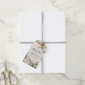 60e verjaardagsfeestje witte winter bloemstuk favo cadeaulabel (Met Touw)