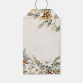 60e verjaardagsfeestje witte winter bloemstuk favo cadeaulabel (Achterkant)