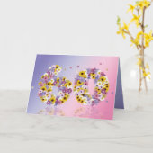 60e verjaardagskaart met bloemen letters kaart (Gele Bloem)