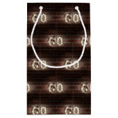 60e verjaardagsmarque lichten op baksteen klein cadeauzakje (Achterkant)