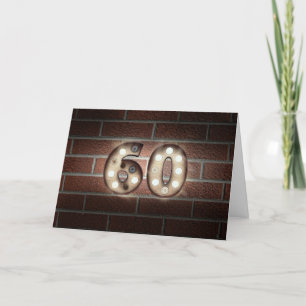 60e verjaardagsmarquee lichtbord op baksteen kaart