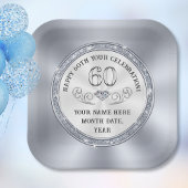 60e Verjaardagspapier Borden of 60e Jubileum Papieren Bordje