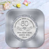 60e Verjaardagspapier Borden of 60e Jubileum Papieren Bordje