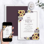 60e Verjaardagsplum Paarse Zonnebloem Waterverf Kaart<br><div class="desc">Vier je 60ste verjaardag in stijl met deze prachtige 60ste Verjaardagsplum Paarse Zonnebloem Waterverf Invitation! Met elegante pruim paarse bloemrijke plantaardige stoffen en zonnebloemenelementen, en een pruim paarse lijst, is deze uitnodiging zeker om uw gasten te verblinden. Bovendien kunt u de feestdetails personaliseren met behulp van moderne handgeverfde kalligrafie op...</div>