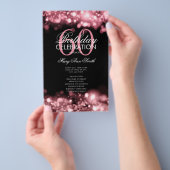 60e verjaardagsprogramma Glam Lights Roze Goud Men Flyer (Hand)
