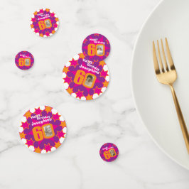 60e verjaardagsster roze oranje artikel confetti