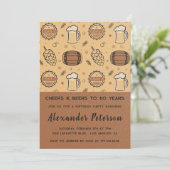 60e verjaardagsuitnodiging voor hem Beer Rustic Ma Kaart (Staand voorkant)