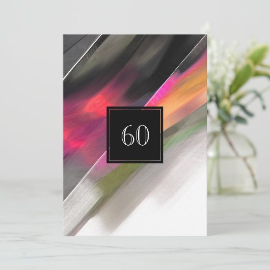 60e verjaardagsviering Abstract schilderij Kaart (Staand voorkant)