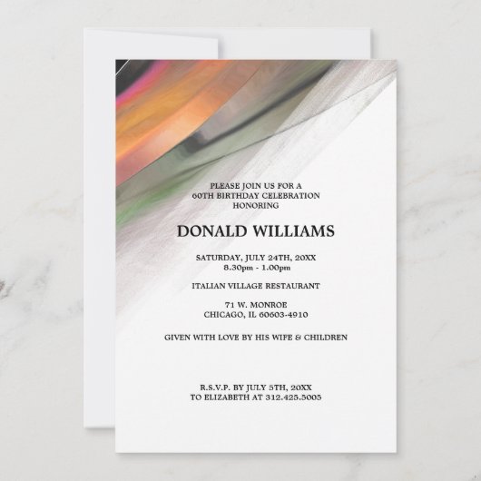 60e verjaardagsviering Abstract schilderij Kaart (Achterkant)