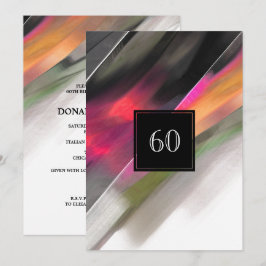 60e verjaardagsviering Abstract schilderij Kaart