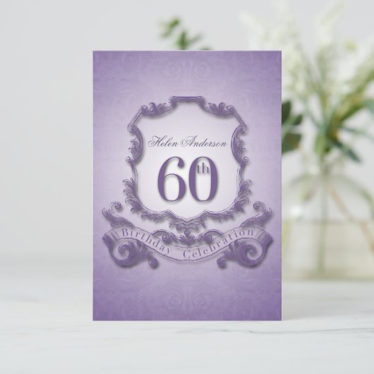 60e verjaardagsviering  Lijst -2- Kaart (Staand voorkant)