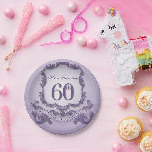 60e verjaardagsviering Lijst Papieren Bordje (Feest)