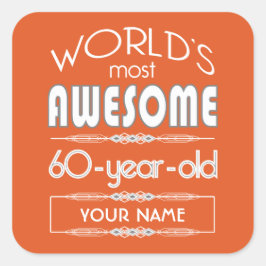 60e Verjaardagswerelden Beste Fabulous Flame Sinaa Vierkante Sticker