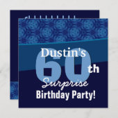 60e verrassing Birthday Hues of Blue G433 Kaart (Voorkant / Achterkant)