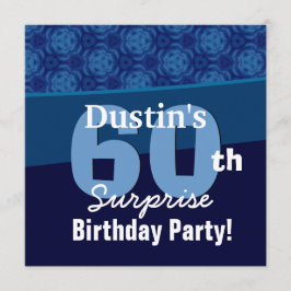 60e verrassing Birthday Hues of Blue G433 Kaart