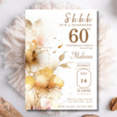 60e Verrassing Gouden Bloemen Waterverf Verjaardag Kaart