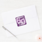 60e VERRASSING Verjaardag Paarse Vuurwerk V03 Vierkante Sticker (Envelop)