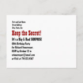 60e Verrassing Verjaardag Save the Date Diagonal W Aankondigingskaart (Achterkant)